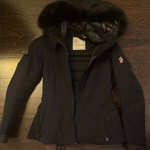 Moncler Grenoble Navy Ski Jacket with Removable Fur Trim